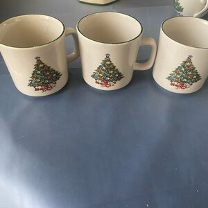 Festive Christmas Tree Mugs - Set of 3